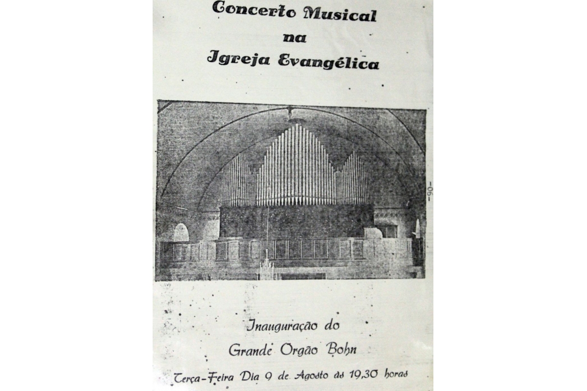 Convite de inauguração do órgão da Igreja Luterana